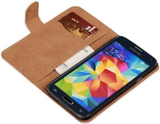 Samsung Galaxy Grand Neo - Wit Effen Egaal Hoesje - Book Case Wallet Cover  Beschermhoes | bol.com