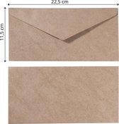 Florence Enveloppen - Stevige Kwaliteit - Kraft Bruin - Groot Rechthoek - 25 stuks - 11.5 x 22.5cm