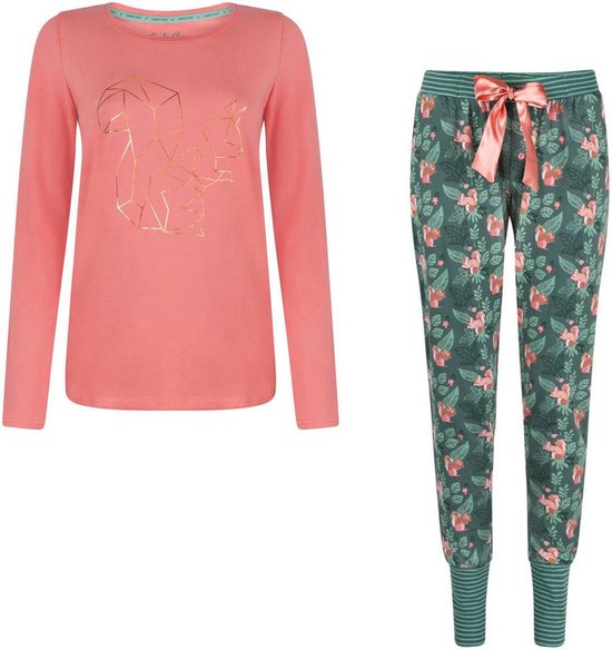 Charlie Choe pyjama dames - roze - Wild woodland - maat M | bol.com