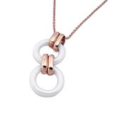 Orphelia HSG-030 - Ketting met hanger - Roestvrij staal Roségoud PVD / Keramiek - Roestvrij staal - 50 cm