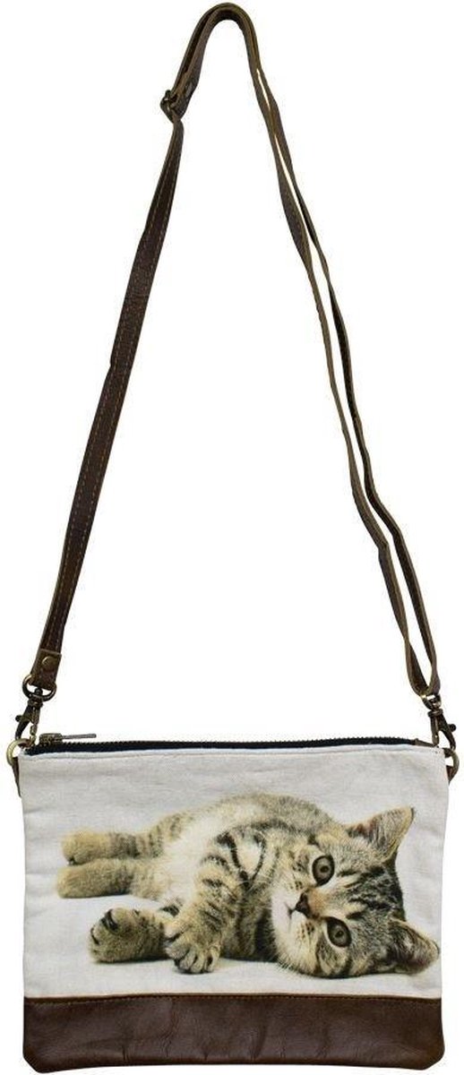 canvas crossbody tas rechth. tabby liggend