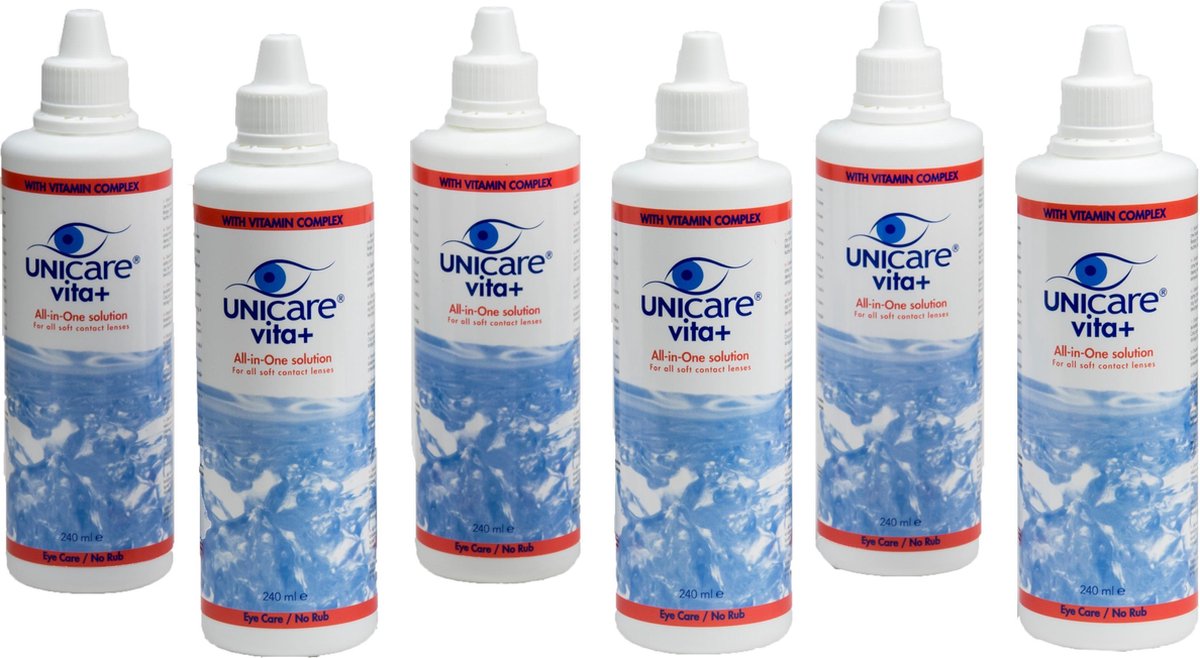 Goedkoopste Unicare Vita 240 ml - lenzenvloeistof voor zachte contactlenzen - incl 6 lenzendoosjes - voordeelverpakkin