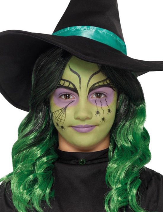 Betere bol.com | Kids Witch Halloween Make Up Kit, Aqua, 3 Colours JS-66