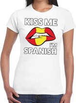 Kiss me I am Spanish t-shirt wit dames S
