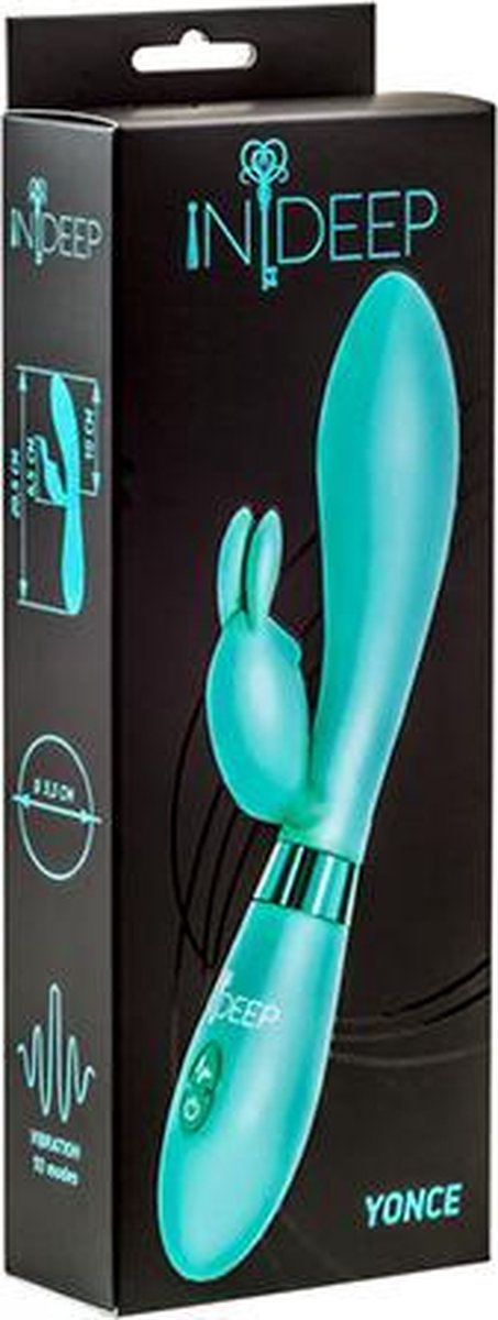 Indeep - Vibrator Yonce - 10 vibratie standen - 100% Ultrasoft Silicone - Vaginaal & Clitoraal - Turquoise