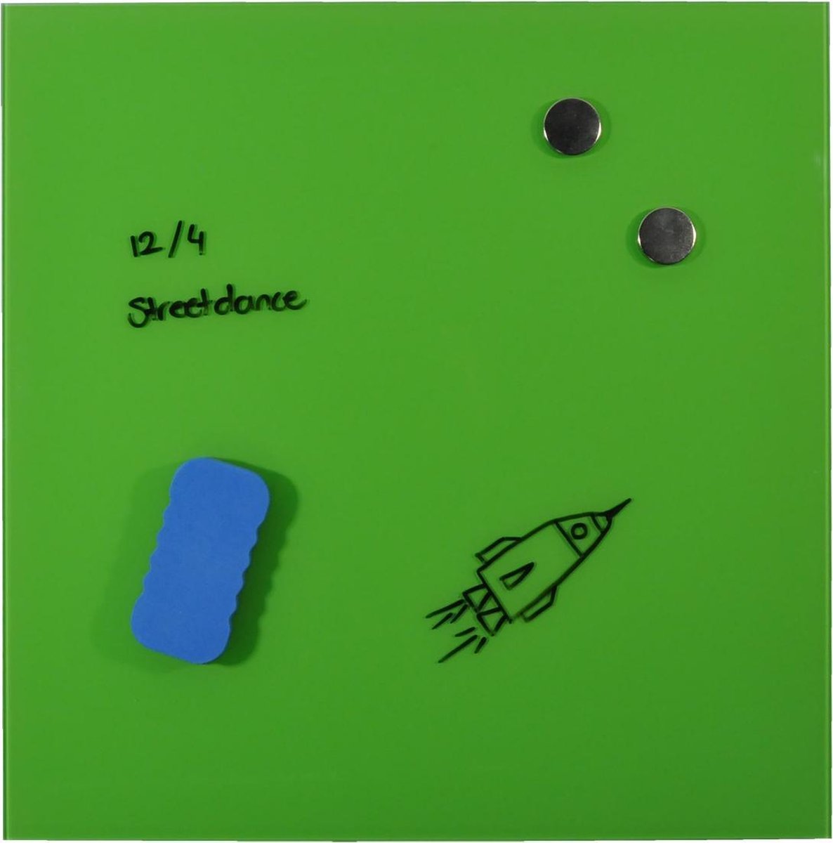 DESQ® - Magnetisch Glasbord - Groen - 45 x 45 cm - Inclusief Wisser en Stift en Magneten