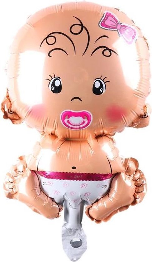meloen Vochtigheid Installeren Folie helium ballon Baby meisje roze 68cm | bol.com