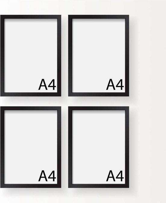 DesignClaud A4 Wissellijst Ð Fotolijst 4x Zwart | bol.com