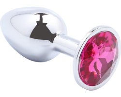 Banoch - Buttplug Aurora Hot Pink Small - Metalen buttplug - Diamant steen - Roze