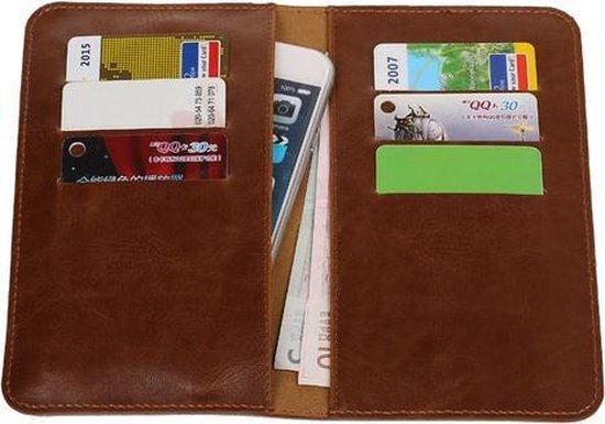 Bruin Pull-up Medium Pu portemonnee wallet voor Sony Xperia E3