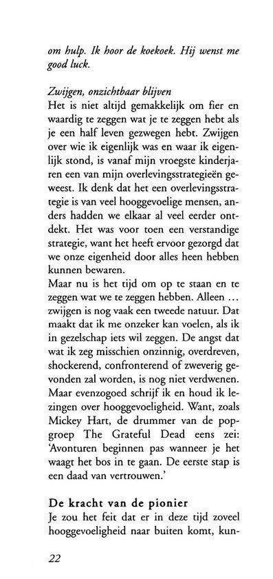 Tekstpagina over hooggevoeligheid en de kracht ervan, met paginanummer 22.