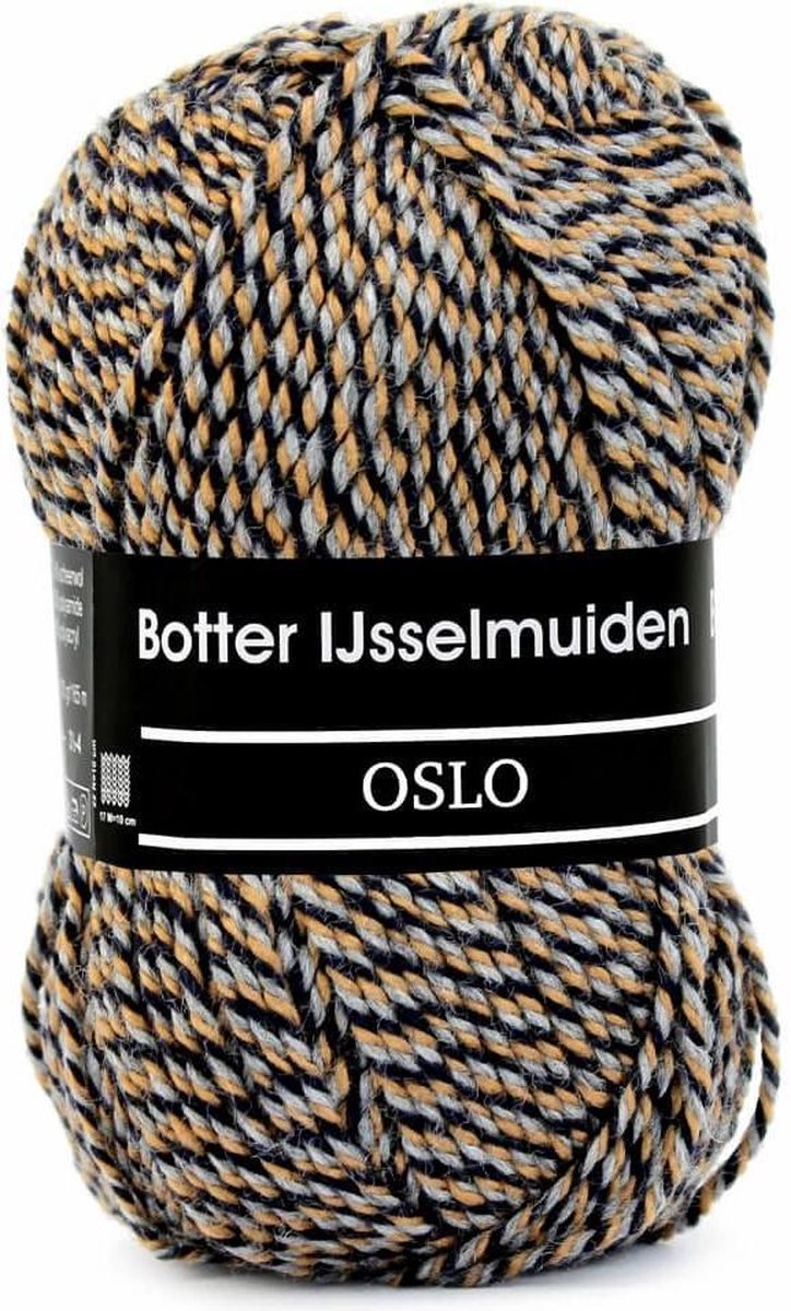 Oslo bruin gemeleerd 73 - Botter IJsselmuiden PAK MET 5 BOLLEN a 100 GRAM. PARTIJ 48838.