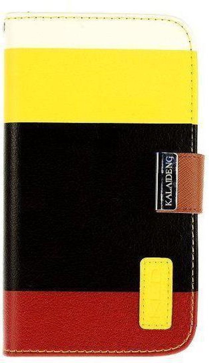 Leather Wallet Color Strips Sam Galaxy Note 2 (N7100) Coffee