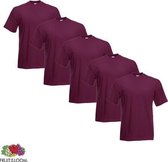 Fruit of the Loom - 5 stuks Valueweight T-shirts Ronde Hals - Heather Burgundy - M