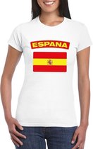 T-shirt met Spaanse vlag wit dames XS