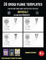 Cut and paste Worksheets (28 snowflake templates - Fun DIY art and craft activities for kids - Difficult)