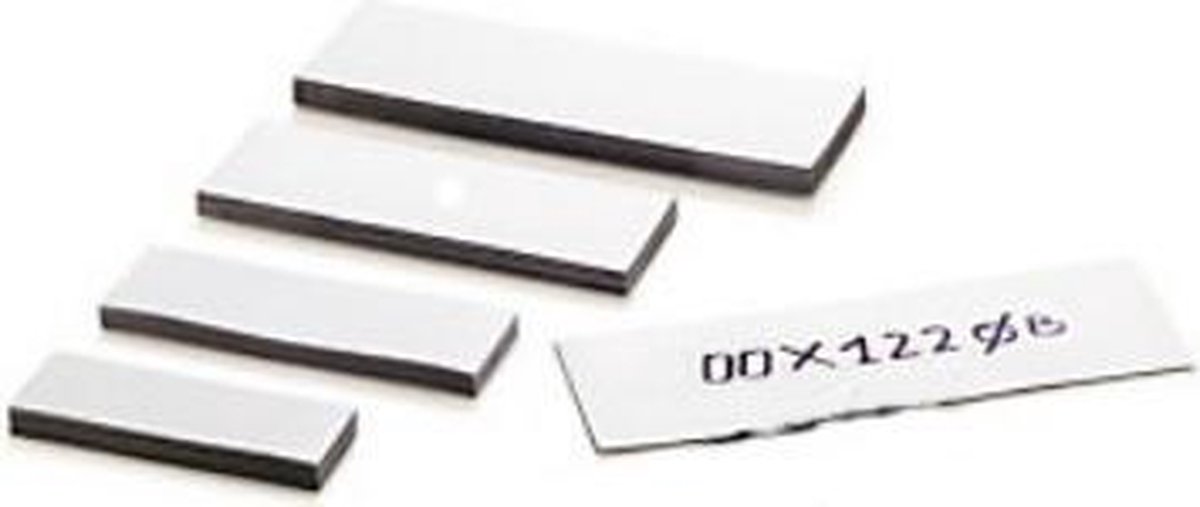 Magnetische etiketten wit(30mm x 100mm) 100 stuks - De Markeringshop