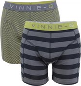 Vinnie-G boxershorts Lime Dot - Stripe 2-pack