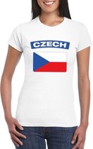 T-shirt met Tsjechische vlag wit dames 2XL