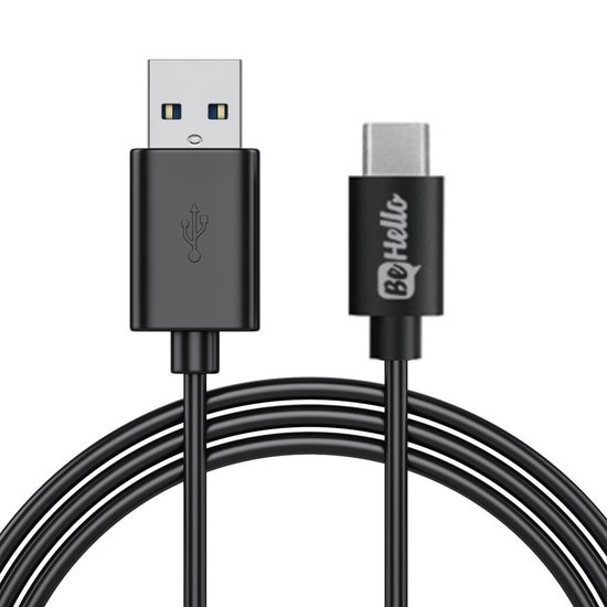 BeHello Charge and Sync USB naar USB-C Oplaadkabel 3 Meter 2 Ampère Zwart |  bol.com