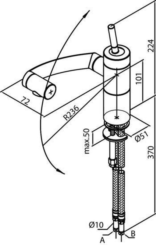 Keukenkraan Damixa Arc 29000.94 Staal/Zw | bol.com