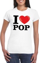 I love pop t-shirt wit dames 2XL