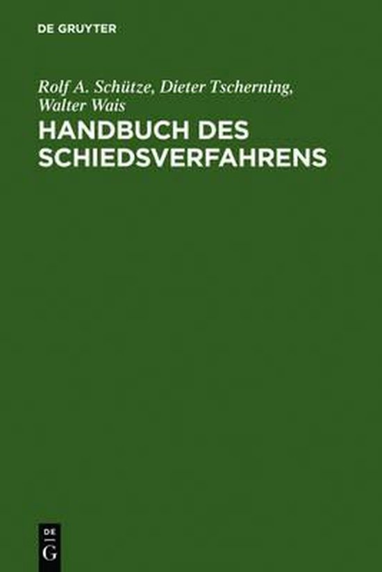 Handbuch des Schiedsverfahrens - cover