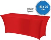Cover Up Tafelrok Stretch - 183x76cm - Incl. Topcover - Rood