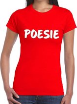 Poesie fun tekst t-shirt rood dames XS