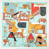 Zijden Sjaal met Luxe Print - Green Leopard - 130x130 cm