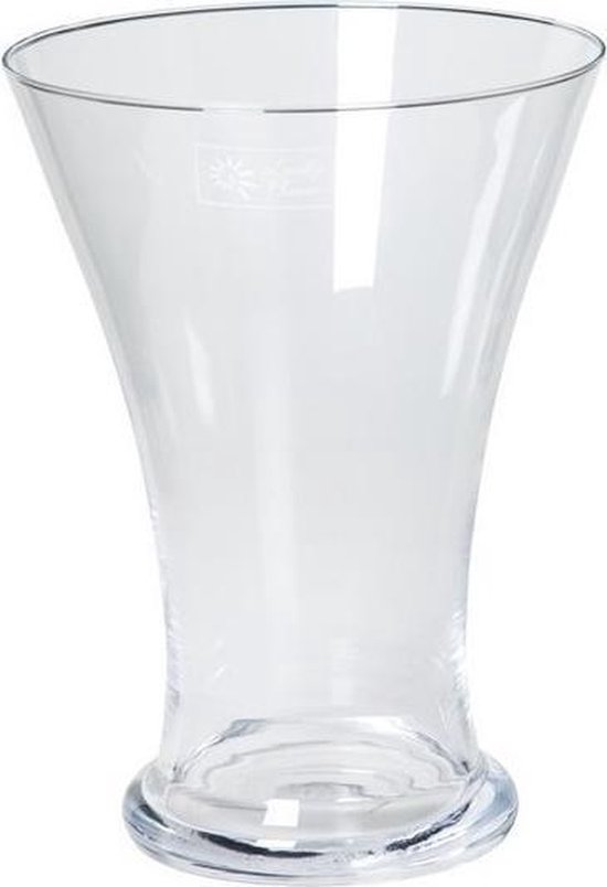 Taps uitlopende glazen vaas voor tulpen/bloemen boeketjes 25 cm - Bloemenvaas - Decoratieve vazen