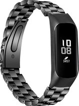 SmartphoneClip® Metaal schakel zwart bandje geschikt voor Samsung Galaxy Fit-e