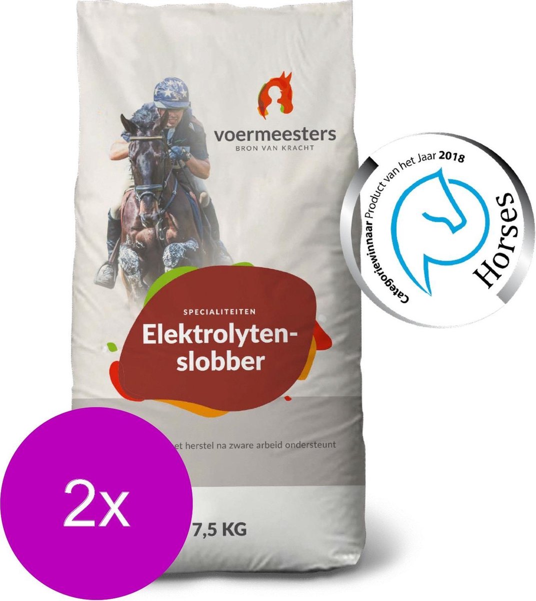 Voermeesters Elektrolytenslobber - Paardenvoer - 2 x 7.5 kg