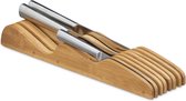tiroir de bloc de couteaux relaxdays - porte-couteaux bambou - organisateur de couteaux - porte-couteaux - vide M
