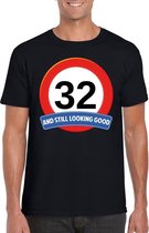 Verkeersbord 32 jaar t-shirt zwart heren L