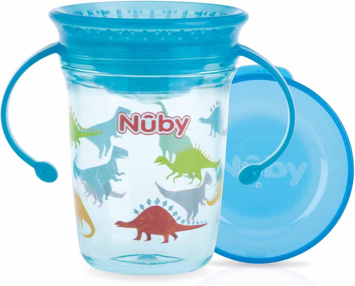 Goedkoopste Nûby - Drinkbeker - 360° Wonder cup met handvatten in Tritan™ - Aqua - 240ml - 6m