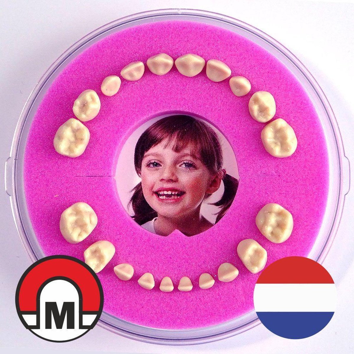 Magnetisch Tandendoosje - Firsty Round Magnetic - Roze- jongen/meisje - Inclusief Logboekje NL, Hoera-Sticker en Verzending