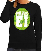 Paas sweater zwart met groen ei voor dames M