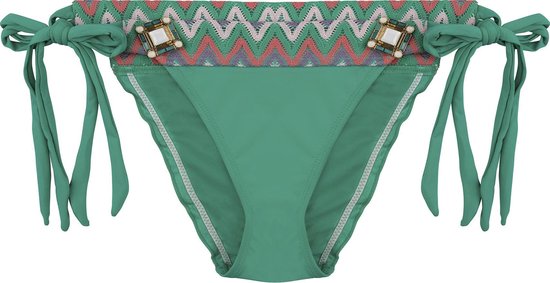 BOHO Bikini - Broekje - Briliant Aztec Bow - Ibiza Style - Groen - Smaragd  green - S | bol.com