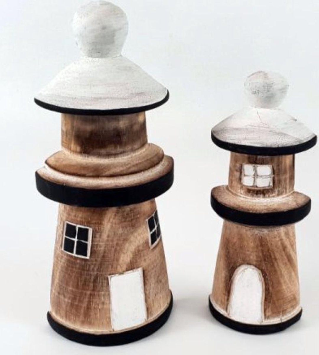 Houten Decoratie - Vuurtoren - Woondecoratie - Cadeau - Verjaardag - Hout - Woodart