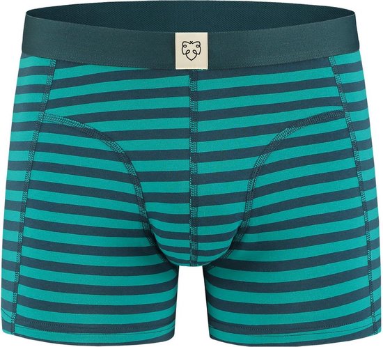 A-dam boxershort Boris, groen-blauw gestreept