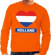 Oranje Holland hart vlag sweater volwassenen S