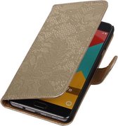 Goud Lace Booktype Samsung Galaxy A7 2016 Wallet Cover Hoesje