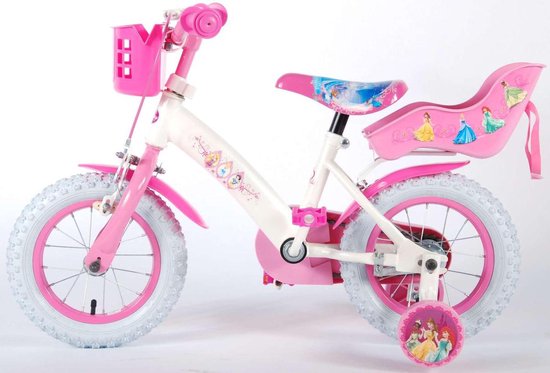 Disney Princess Kinderfiets - meisjes - 12 inch - Roze - Poppenzitje - volare