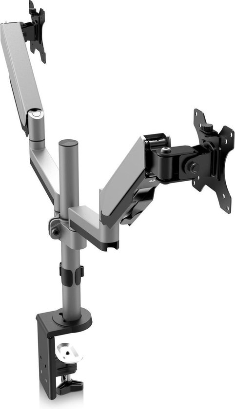 Support Double Écran PC - Bras Double Moniteur VESA - 32 8kg - Empilables  Verticalement - Porte 2 Écrans Hauteur Réglable/Articulé - Fixation