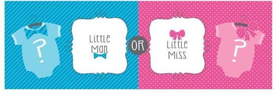 Babyshower - Banner - 152 x 50 cm - Little Man or Little MissBabyshower - Banner - 152 x 50 cm - Little Man or Little Miss