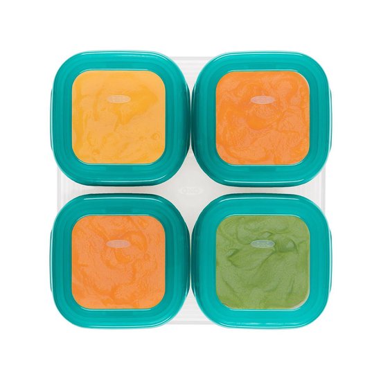 OXO tot Babyvoeding diepvriesbakjes - Babyvoeding bewaarbakjes met deksel -4x120 ml- Teal van OXO — afbeelding 2