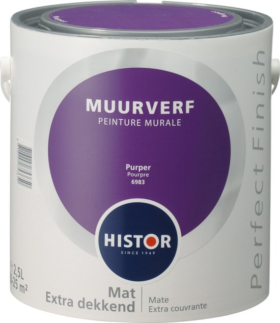 Perfect Finish Muurverf Mat Liter - Purper bol.com