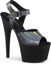 Pleaser - ADORE-708N-DT Sandaal met enkelband, Paaldans schoenen - Paaldans schoenen - 39 Shoes - Zwart/Multicolours