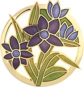 Behave Broche rond goud-kleur met bloemen